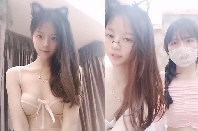 女神姐妹花 双女激情诱惑，极品美腿红丝袜，跳蛋塞穴假屌抽插，翘起屁股叠罗汉